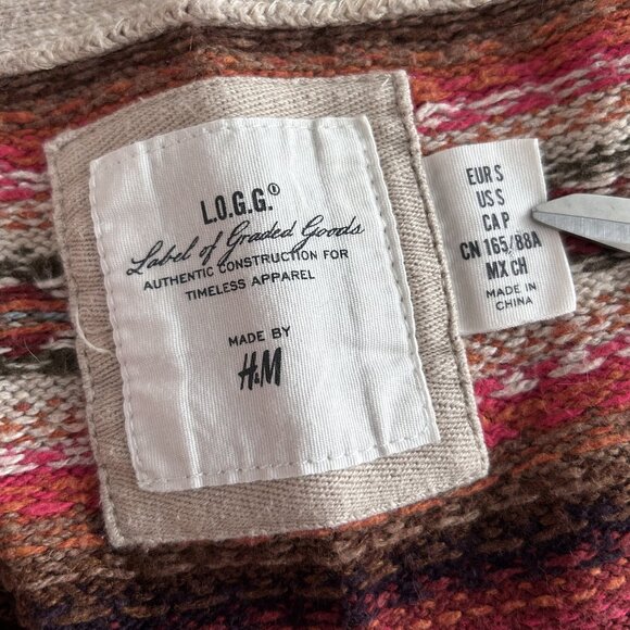 H&M L.O.G.G. Striped Fairisle Cardigan ASO Molly Hooper Sherlock - Picture 6 of 8